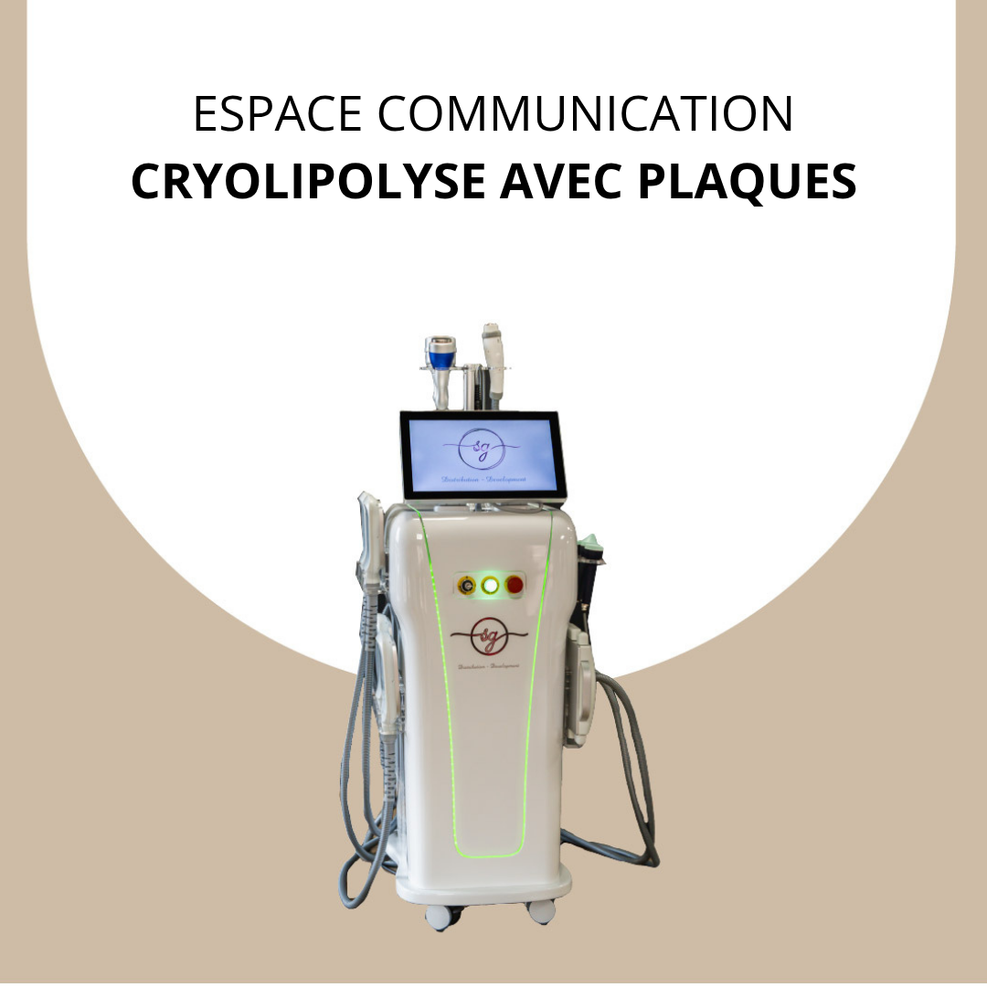 espace communication cryolipolyse avec plaques